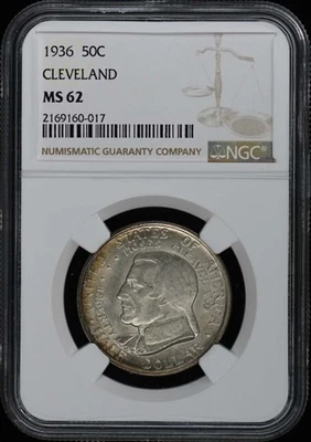 CLEVELAND 1936 Silver Commemorative 50C NGC MS62 - Image 1 of 2