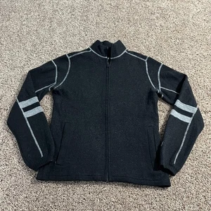 Kuhl Pullover Herren klein schwarz Merinowolle durchgehender Reißverschluss Taschen Kontrastnähte - Bild 1 von 10