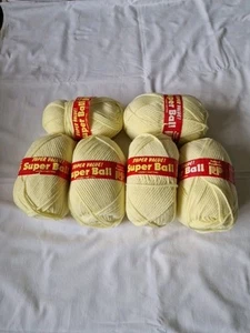 Yellow 1980's Vintage Super Ball Chunky By RP Knitting Yarn 5x100g Ball + 78g - Picture 1 of 4