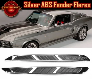 2 Pcs 14.5" x 1.5" ABS Decor Chrome Hood Fender Intake Air Vent For Mercedes - Picture 1 of 3