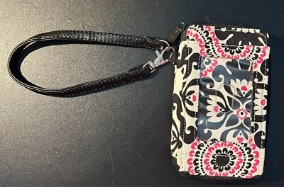 Cartera Muñequera Floral Thirty-One Rosa Medallón Negro, Blanco y Rosa Caliente Foto 1 de 4