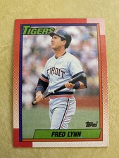 1990 Topps Detroit Tigers Fred Lynn #107 And A Wax Pack Wrapper!!!
