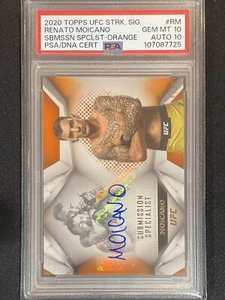 2020 Topps UFC Striking Signatures Renato Moicano Orange Auto /50 PSA 10 AUTO 10 - Foto 1 di 4