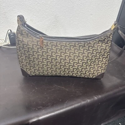 PIERRE CARDIN монограмма логотип узор клатч w/h ремень внутри молнии 12» x 8 - Изображение 1 из 4