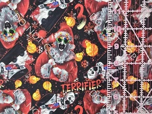 Custom 100% Cotton Woven Fabric Terrifier 3 Horror Movie Art Clown 1/4 Yard V1 - Picture 1 of 2