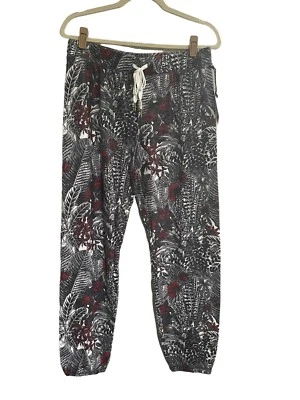 NUEVO CON ETIQUETAS PJ Salvage Pequeño Floral Sienna Lounge Pijama Pantalones Negro Rojo Óxido #PQ28 Foto 1 de 4
