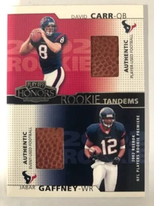 2002 Playoff Honors Rookie Tandems/Quads #RT1 David Carr/Jabar Gaffney Footballs - Picture 1 of 2