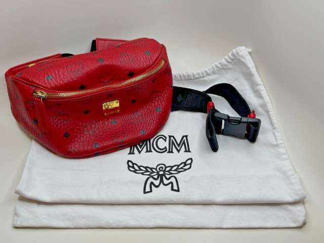 MCM Calfskin Ottomar Original Belt Bag Red Pink 1247481