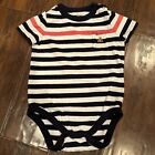 Baby Gap Baby Boy 6-12 Months Navy/White/Coral Striped Bodysuit