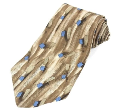 Barrington Mens Necktie Designer Tie Blue Brown Abstract 100% Silk L-62 W-4 NWOT - Image 1 of 3