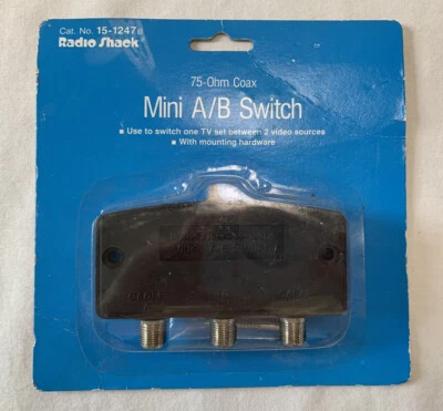 Vintage Radio Shack 75 Ohm Mini A/B Switch. New in Package. - Image 1 of 2
