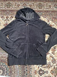 Juicy Couture Y2K Small Black Tracksuit Logo Hoodie Jacket Vintage Nostalgia * - Picture 1 of 18