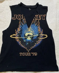 Journey Rock Band T Shirt Tour 79 Forever 21 Size Large Distressed Sleeveless - Picture 1 of 7