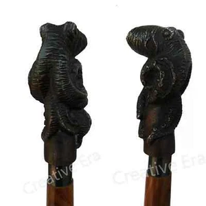 Vintage Solid Wooden Walking Stick Brass Handle Antique Style Victorian Cane - Picture 1 of 3