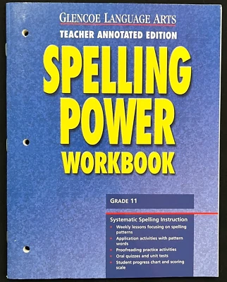 11th Grade - SPELLING POWER WORKBOOK (Teacher Annotated Edition)  2e  (2008) - Image 1 of 4