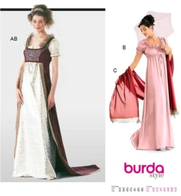 Burda Historical Regency Dress Josephine Costume Sewing Pattern 2493 Size 10-22 - Image 1 of 4