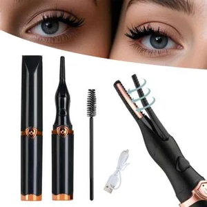 Electric Heated Eyelash Curler USB Rechargeable Makeup Long Lasting Curling Tool - Picture 1 of 15