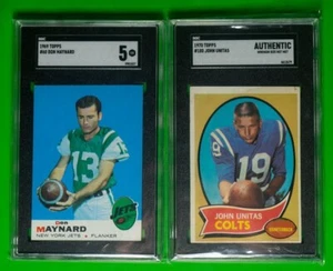 1970 Topps John Unitas & 1969 Don Maynard - Picture 1 of 8