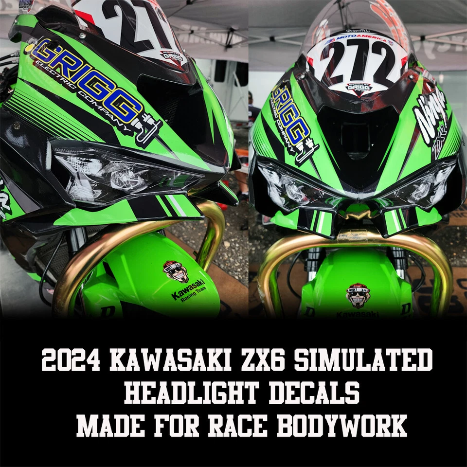 Adesivo simulado de decalques de farol para um Kawasaki Zx6 2024 - Imagem 1 de 1