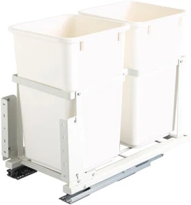 Silverline Doppel Soft Close Ausziehbarer Abfalleimer mit Unterbauschiebern, 44L Capa - Bild 1 von 4