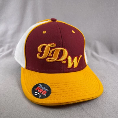 TDW 棒球帽男式贴合 7 5/8 红色 The Game Pro 帽子刺绣运动 — 第 1/4 张图片