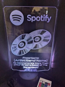 Spotify Award for Streams Custom Made Large L.E.D. Sign Display - Picture 1 of 13