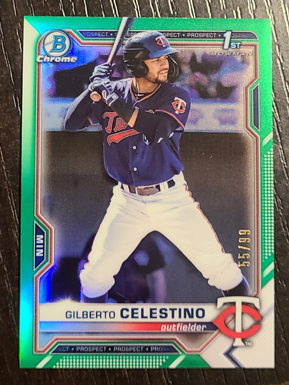 2021 Bowman Chrome Gilberto Celestino Green Refractor /99 #BCP-232 1st RC Twins