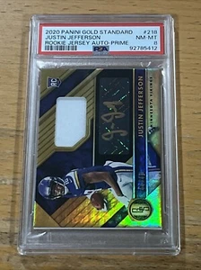 2020 GOLD STANDARD JUSTIN JEFFERSON ROOKIE AUTO PATCH /49 PSA 8 RC š„ - Picture 1 of 2