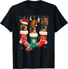 NEW LIMITED Christmas German Shepherd Sock Xmas Reindeer Santa ELF Dog T-Shirt