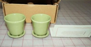 Mini ollas de peonía LONGABERGER con caja verde salvia - Imagen 1 de 1