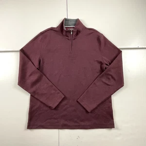 Alfani Sweater Mens Large Purple Stretch 1/4 Zip Pullover Mock Neck - Picture 1 of 12