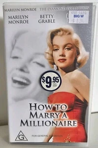 HOW TO MARRY A MILLIONAIRE ~ MARILYN MONROE, BETTY GRABLE.  VHS VIDEO. FREE POST - Picture 1 of 8