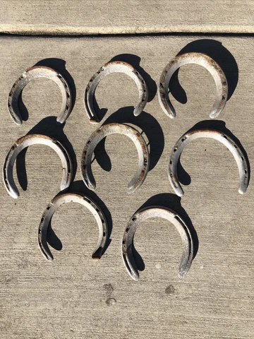 Lot Of 8 Aluminum Horse Racing Shoes From Central Oregon Ranch Cover