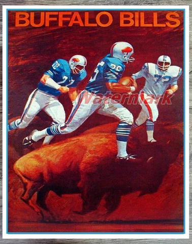 Vintage NFL Buffalo Bills Color Poster Print 8 X 10 REPRINT Photo Picture Cover