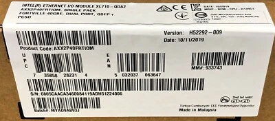 Intel AXX2P40FRTIOM dual-port Ethernet I/O Module XL710-QDA2 NEW - Image 1 of 2