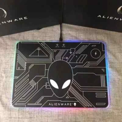 ALIENWARE 11 Color LED RGB Mouse Pad Wireless Phone Charging Computer Desk Good - Image 1 of 4