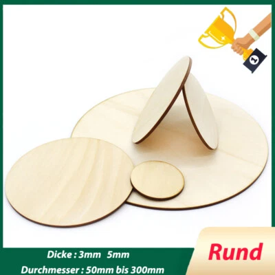 Rund Holzscheiben Holzplatte Holz Scheiben Handwerk Durchmesser 50mm bis 300mm - Bild 1 von 4