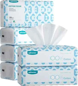 Winner Soft Face Towels - 100% USA Cotton Dry Wipes, 600 Count (Pack of 6) - Picture 1 of 4