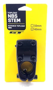 GT NBS Topload BMX Bike Stem, 22.2 Bar Clamp x 40mm Length, 1-1/8, Black - Picture 1 of 12