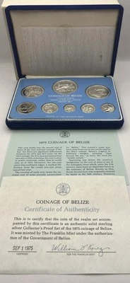 1975 Coinage Of Belize Solid Sterling Silver Proof Set Franklin Mint  - Image 1 of 3