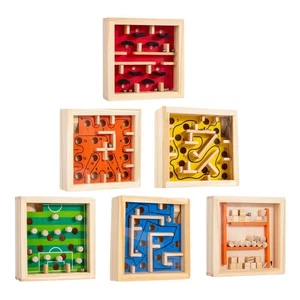 Wooden Labyrinth Board Game Montessori Toy Marble Maze for Adults Kids Teens - Picture 1 of 43