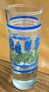 TEXAS BLUBONNET Tall Shot Glass - Picture 1 of 2