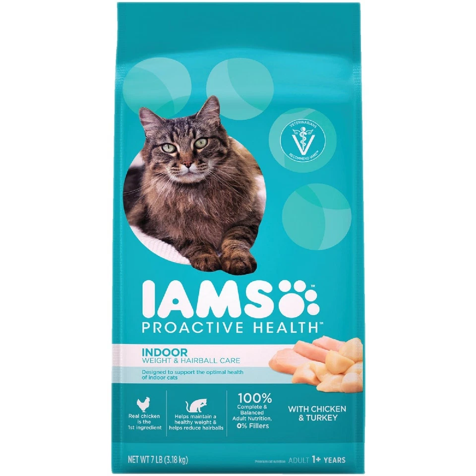 Iams Proactive Health Indoor Weight and Hairball Care Dry Cat Food - 7lbs