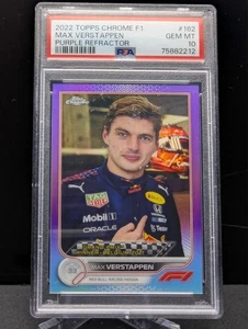 2022 Topps Chrome F1 Max Verstappen #162 Purple Refractor/399 PSA 10 - Imagen 1 de 2