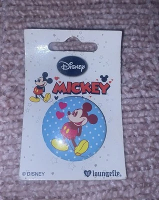 Disney Loungefly Mickey Hearts Pin Blue Button - Image 1 of 3