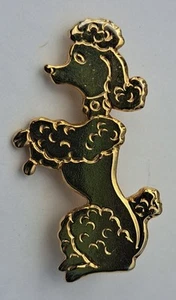 Vintage Poodle Dog Puppy Brooch Pin Gold Tone Unsigned Rollover Clasp 1.5" - Picture 1 of 5