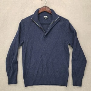 Todd Snyder New York Mens Quarter Zip Sweater Blue 100% Cashmere Size M - Picture 1 of 8