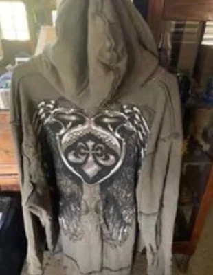 Vintage Y2K Affliction Full Zip Hoodie Sweatshirt Grunge Size XL - Image 1 of 4