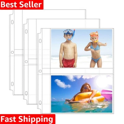 Paquete de 30 fundas para fotos 5x7 para carpetas de 3 anillos - Protección de archivo de alta resistencia Foto 1 de 4