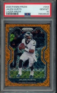 2020 Prizm Jalen Hurts Orange Lazer RC #343 PSA 10 - Picture 1 of 2